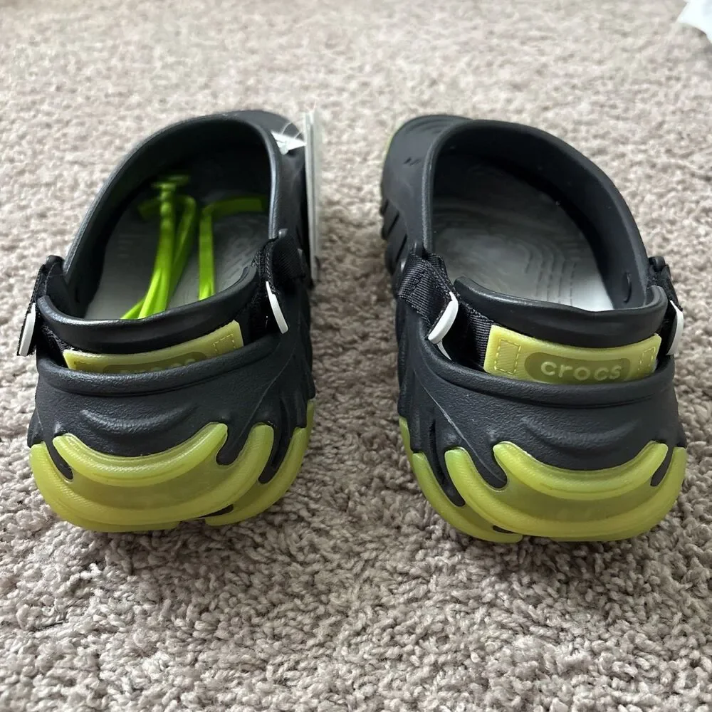 Crocs Echo Icey Ro Clog 211458-001 Icy Black Green Shoes Sandals Mens Sz 11 New